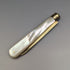 1888 British Antique White Pearl Shell Handle Pure Silver Blade Folding Pen Knife in Case
